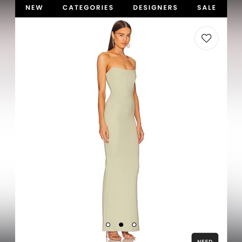 REVOLVE Strapless Cream Maxi Dress Michael Costello